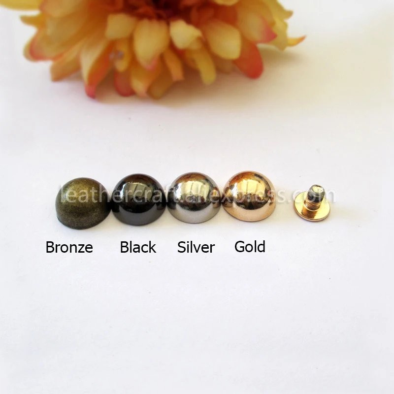 Description Picture 3 of item10pcs Dome Rivet Screw Round Head Studs Punk Spots Garment Leather Craft Belt Wallet Decoration Parts 8/10/12/20mm