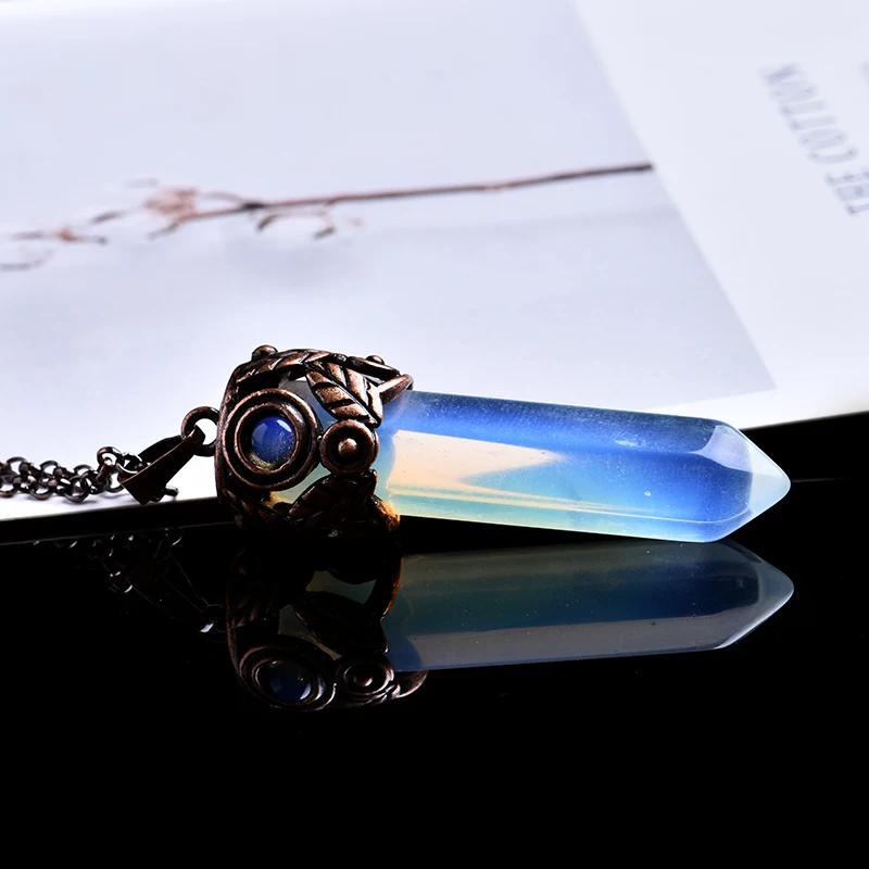 1 шт., натуральный кристалл, минеральные украшения, винтажный кристалл, указывающий магический ремонт, магическое гадание, Йога, амулет, энергетический кулон, сделай сам, подарок - Цвет: Opal
