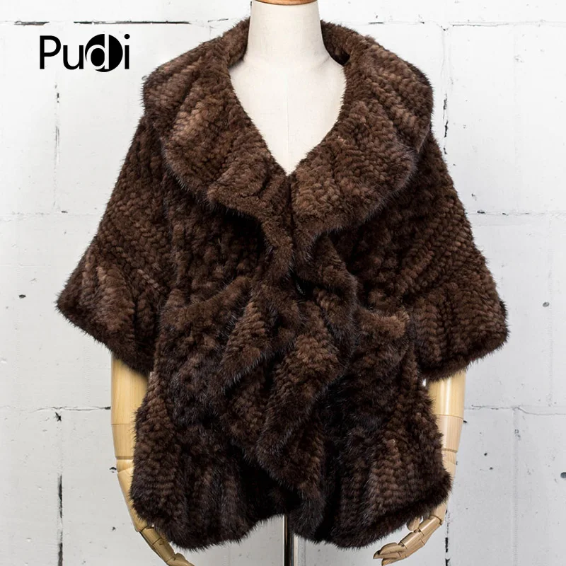 

Pudi CK716 The new lady fur shawl coat of real mink fur fur coat is comfortable and warm ponchos and capes