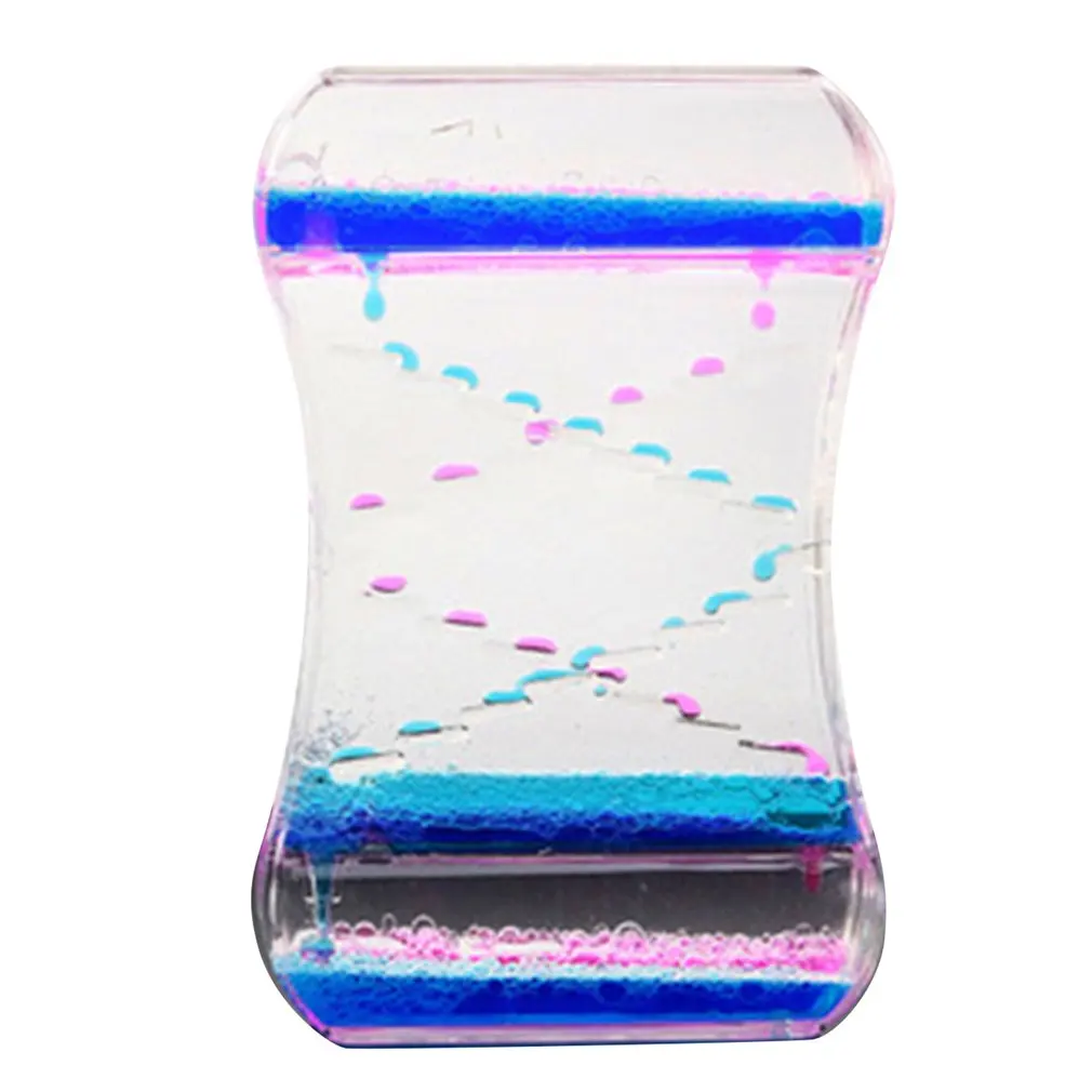 blue with pink Жидкое движение Bubbler таймер сенсорная игрушка для расслабления жидкое движение таймер песочные часы плавающий цвет зигзаг движение Bubbler - Цвет: blue with pink