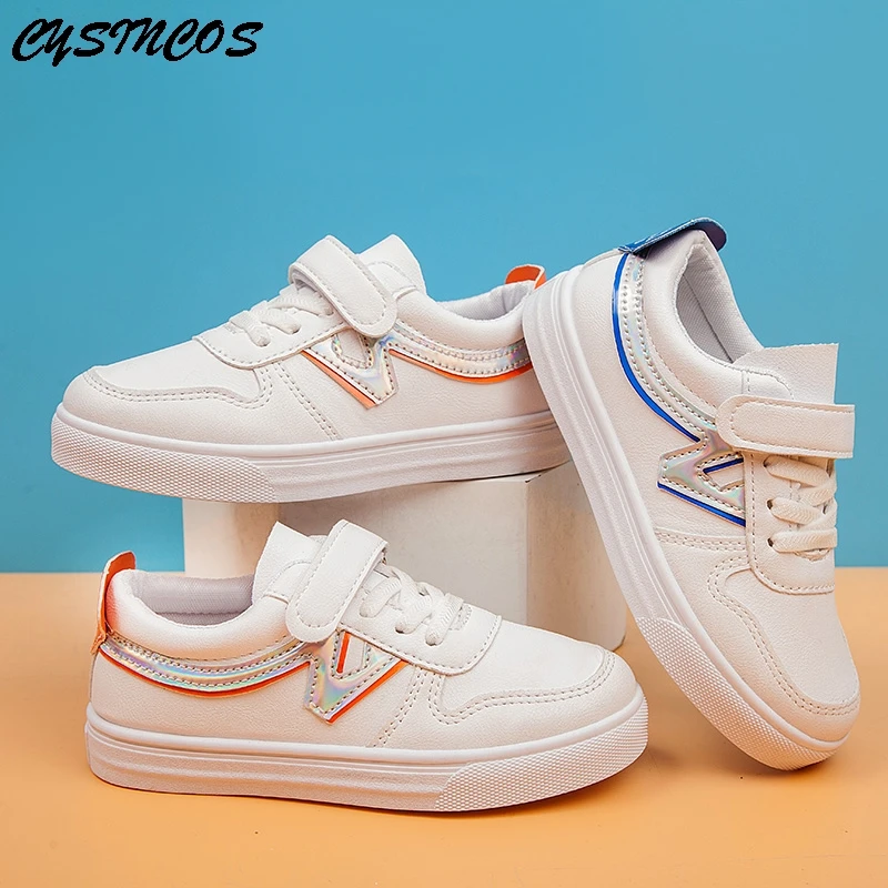 

CYSINCOS New Canvas Children Color Bar Embroidery Princess Shoes Kids Girls White Sneakers 2020 New Fashion Flat Shoes For Girls