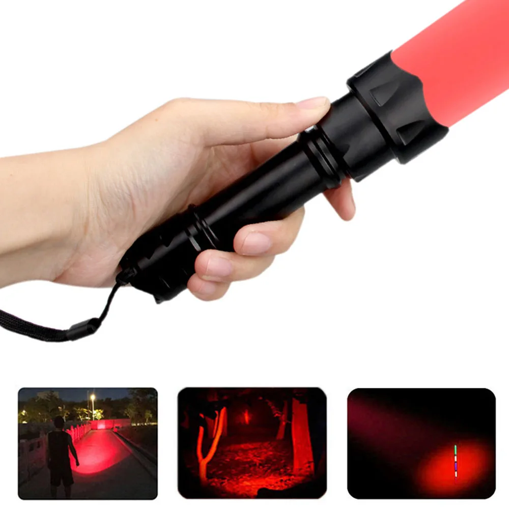 

New 18650 LED red/green flashlight with high-brightness handheld tactical air gun armed hunting zoom reconnaissance light