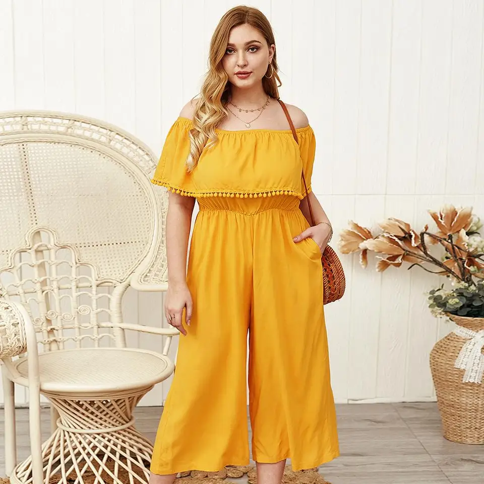 plus size ruffle jumpsuit