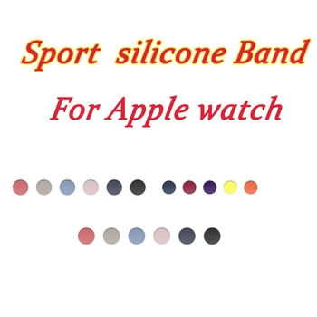 

Rubber silicone Band For Apple watch band Series 5 4 3 2 1 Silicone Bracelet wristband strap for iwatch band 42mm 38 40mm 44mm