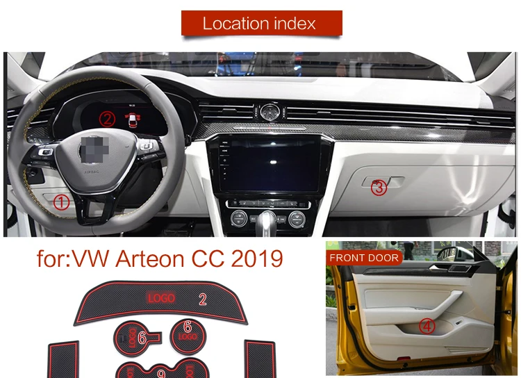 RKAC для VOLKSWAGEN Arteon CC- слот для ворот коврик Passat CC автомобильные пылезащитные коврики водяные горки Автомобильный Коврик противоскользящий