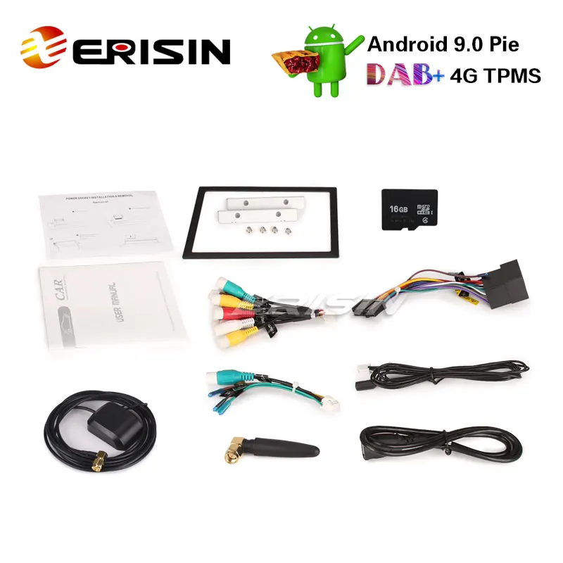 Erisin ES2649U " 2 Din Android 9,0 автомобильный стерео gps WiFi DAB+ DVR DVB-T2-IN BT OBDII СБ Navi