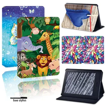

Print PU Leather Stand Tabet Cover Case for Amazon Kindle 8th 10th Paperwhite 1/2/3/4 Tablet Foldable Anti-Dust Protective Case
