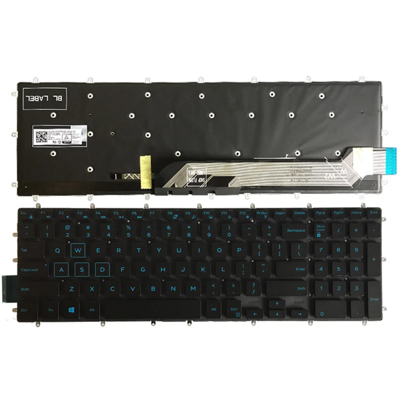 Teclado dos Eua para Dell Inspiron 7567 7566 7577 7587 7570 7580 Portátil Inglês Layout Azul Vermelho Branco Retroiluminado Novo Teclado de substituição - Imagem 3