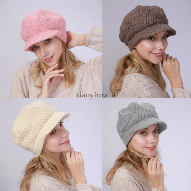 Женская осенне-Весенняя Повседневная однотонная зимняя вязаная шапка Beanie BERET мягкая Шапка Лыжная шапка