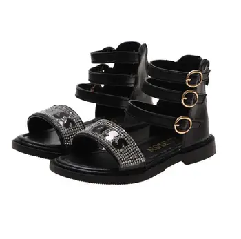 

Summer shoes girls black girls shoes leather Pink kids roman sandals white roman gladiator sandals girls leather sandals