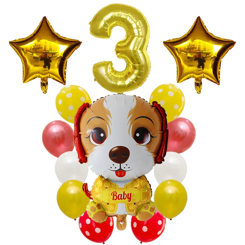 Тема для домашних животных вечерние собаки Фольга Воздушный шар щенок воздушные шары с принтом лап Чейз дети 1-й 2st День Рождения украшения Xenon Воздушные шары игрушки события