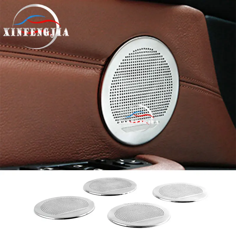 

For BMW X3 X4 F25 F26 11-17 & 5GT F07 11-17 & X5 X6 E70 E71 07-14 4PCS Speaker Audio Ring Decoration Trim