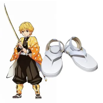 

Anime Demon Slayer: Kimetsu no Yaiba Agatsuma Zenitsu shoes cosplay adults men and women boots shoes Halloween Fashion sandals