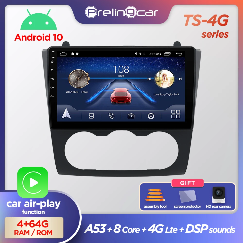 Автомагнитола Prelingcar Android 10 2 Din мультимедийный видеоплеер навигация GPS для Nissan Teana