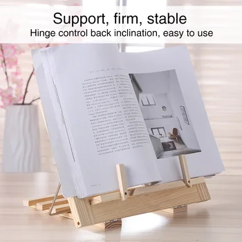 

Paper Clips Sturdy Bamboo Holder Pages Fixed Laptop Portable Adjustable Support Tablet Book Stand Reading Cookbook Cellphone