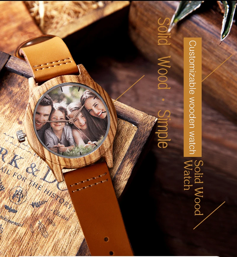 Accept Photo Personalized Customized Printing Your Photo Men Watch Unique Bamboo Wood Quartz Wristwatch Creative Souvenir Gifts 2020 2021 BOBO BIRD (1)