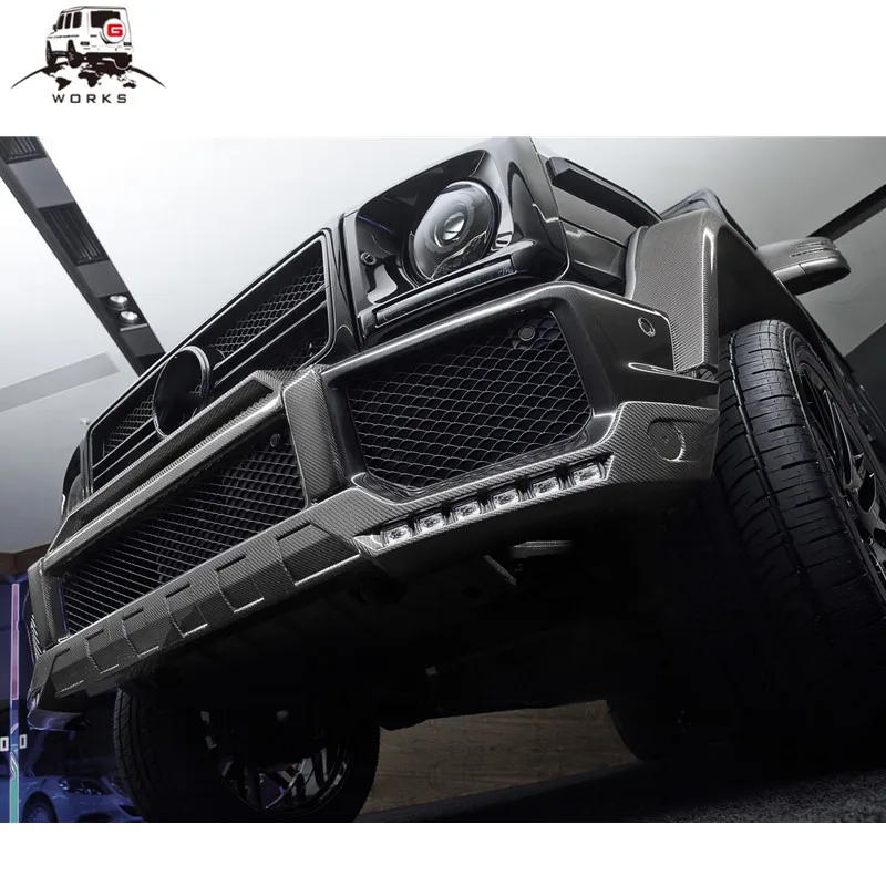 G63 B-style передняя губа подходит для W463 G63/G65 до B-style B800 углеродное волокно передняя губа со светодиодной подсветкой