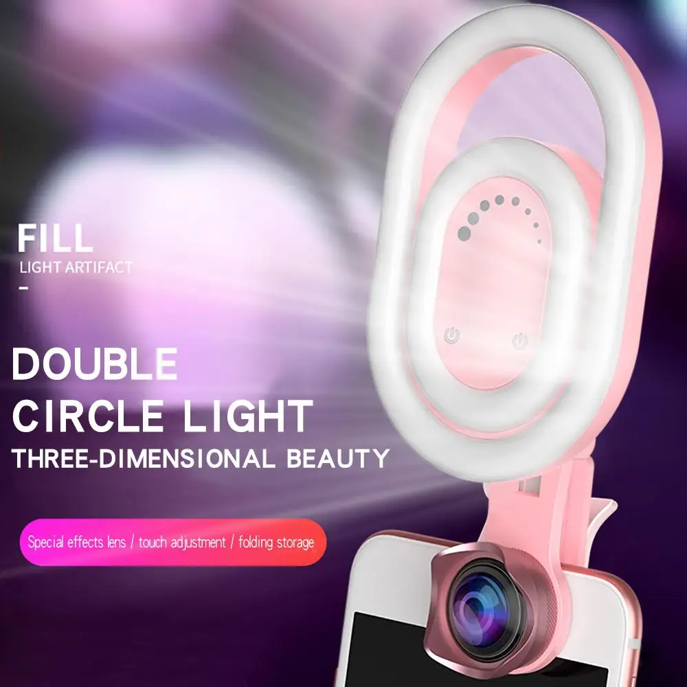 

HobbyLane USB Charge LED Light for Mobile Phone Mobile Live Selfie Enhancing Fill Light with Camera d35