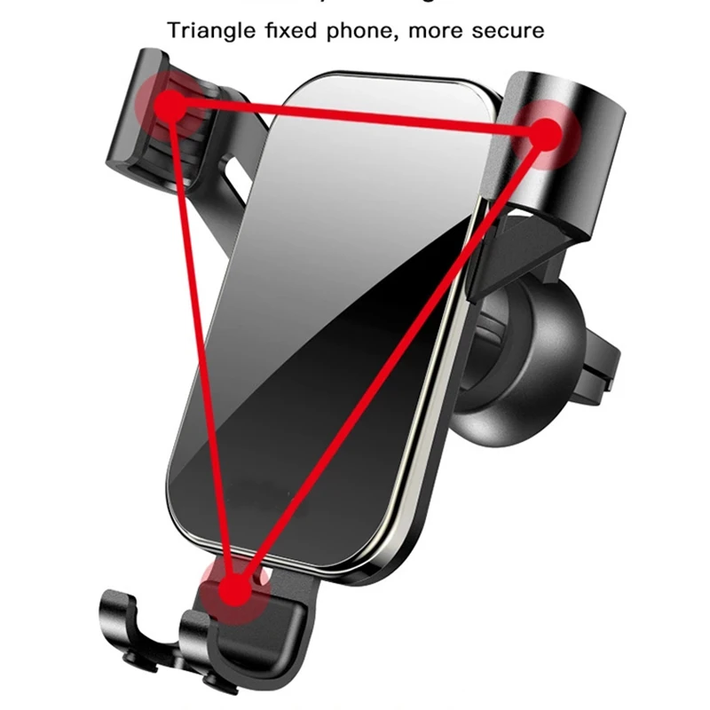 

Angle Adjustment Tempered Glass Panel Car Phone Mount Wholesale Gravity Car Air Vent Mobile Phone Holder