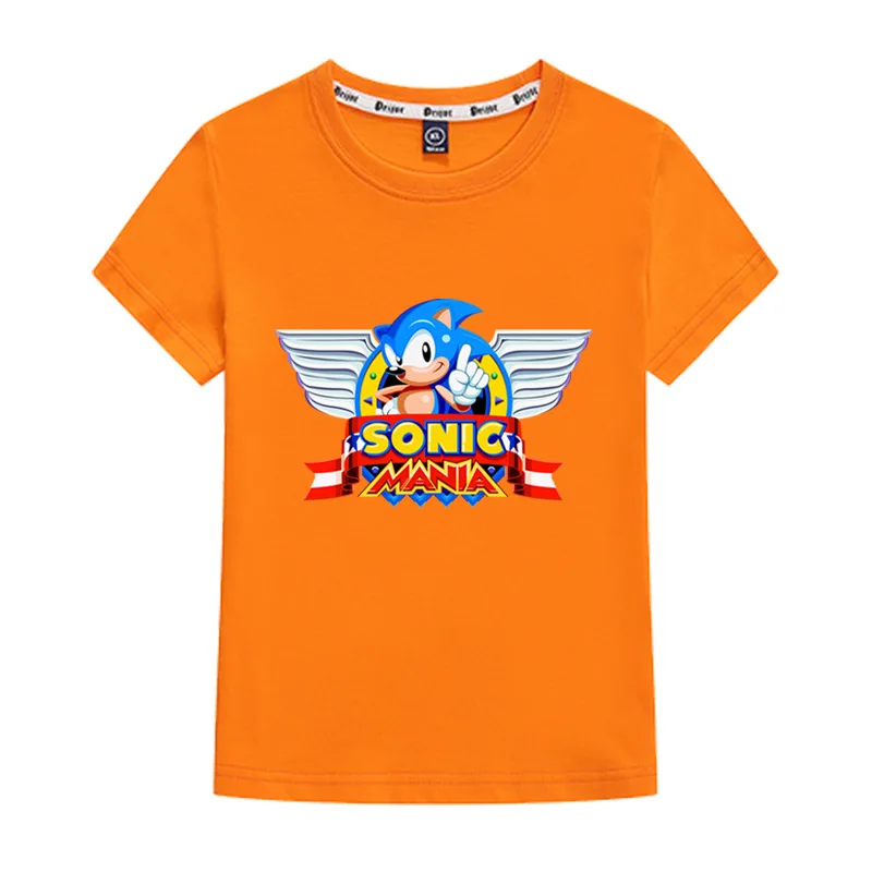 

2-14Y Cool Sonic The Hedgehog T Shirt Kids Supersonic Baby Boys T-shirts Girl Tshirt 100% Cotton Costume Children Casual Clothes