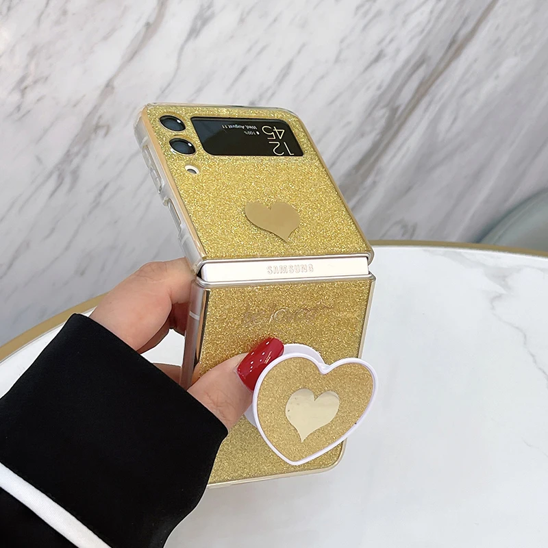 

Fashion glitter is suitable for Samsung zflip4 mobile phone case sm-7110 Galaxy Z Flip3 folding screen mobile phone case.