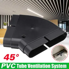 ПВХ труба плоский свежий воздух вентиляция труб системы охраны окружающей среды 45 ° плоский изогнутый коннектор 132*30 мм высокого качества