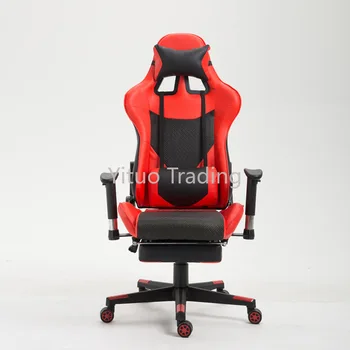 

Simple Home Computer Chair X-8010-1 Leather Reclining Rotating Office Chair Metal Skeleton Filled Sponge Game Chair Gaming Chair
