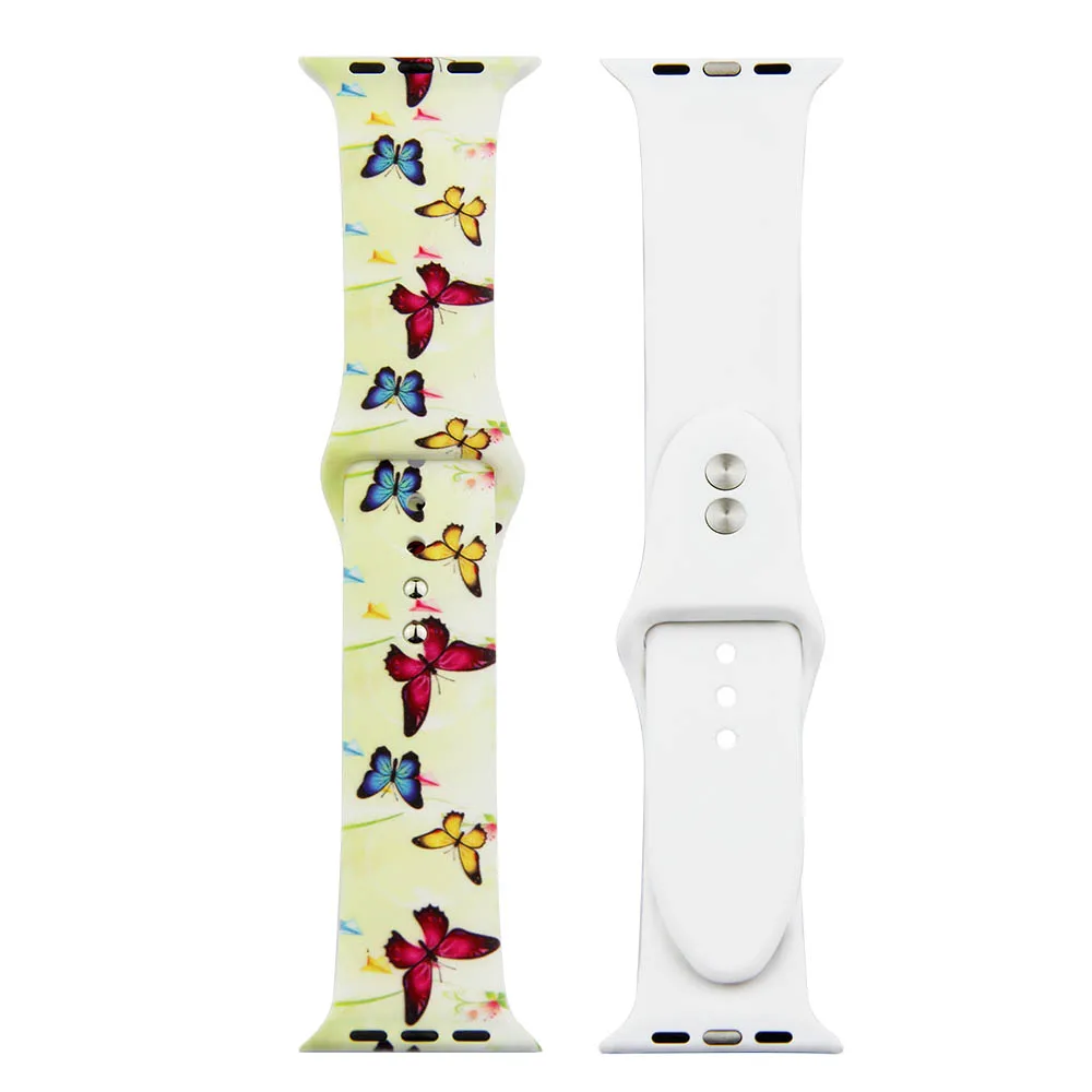 7 Силиконовый ремешок с леопардовым принтом для Apple Watch 38 мм/40 мм 42 мм/44 мм спортивный ремешок для iWatch серии 1 2 3 4 5 браслет ремень - Цвет ремешка: 7