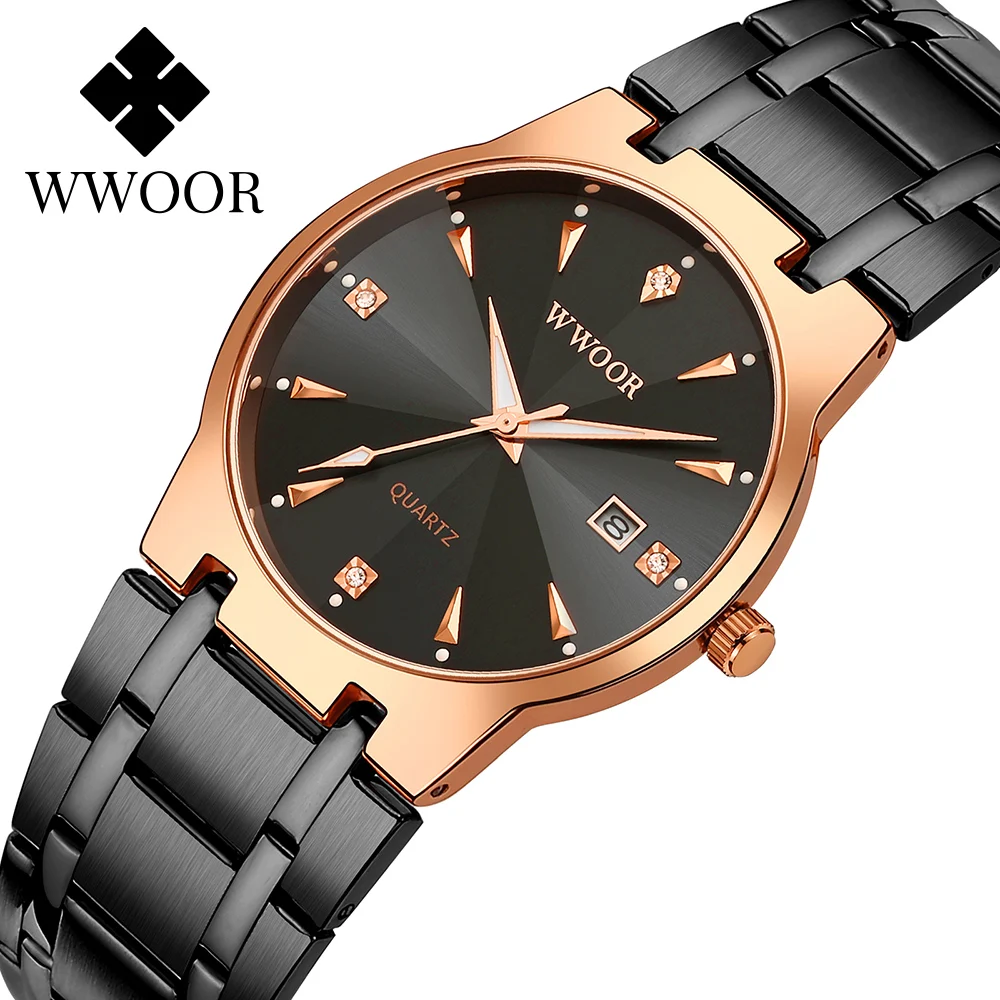 Montre Homme 2020 WWOOR мужские часы Топ бренд Роскошные бриллиантовые кварцевые