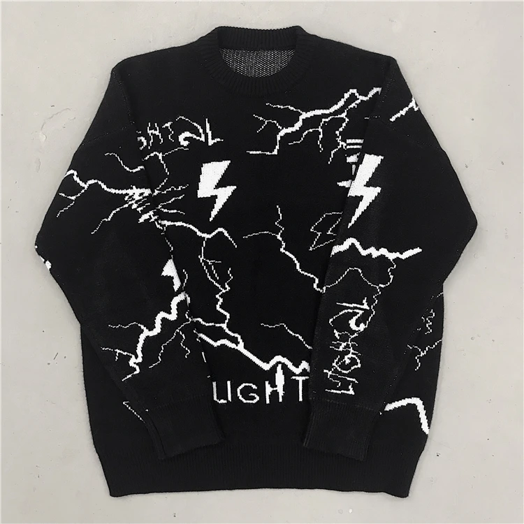 Neploe Harajuku Printing Pullover Sweater Autumn Winter Korean Thick Knit Pullover Retro Unisex Long Sleeve Pull Jumpers 55611