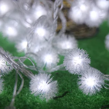 

Battery LED String Snowball Pompon Christmas Light Wedding Parties Decoration Lights Holiday Decor Supplies