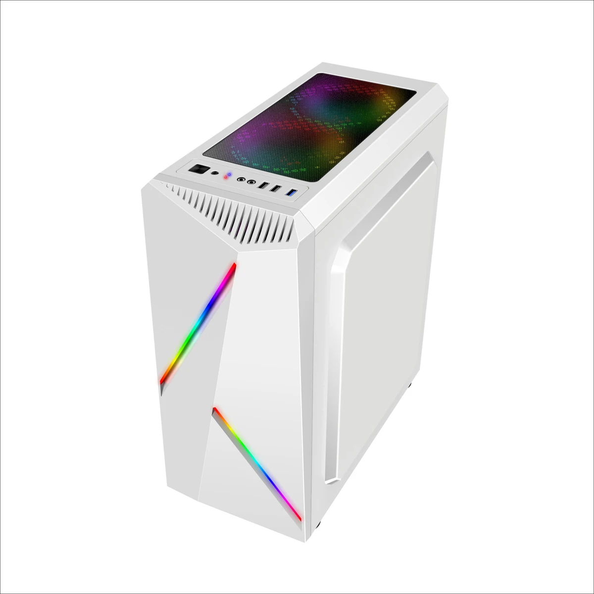 LEORY Transparente чехол для компьютера ПК игровая башня ATX аудио с 2 RGB меняющими цвет светильник полоски 350X170X420 мм