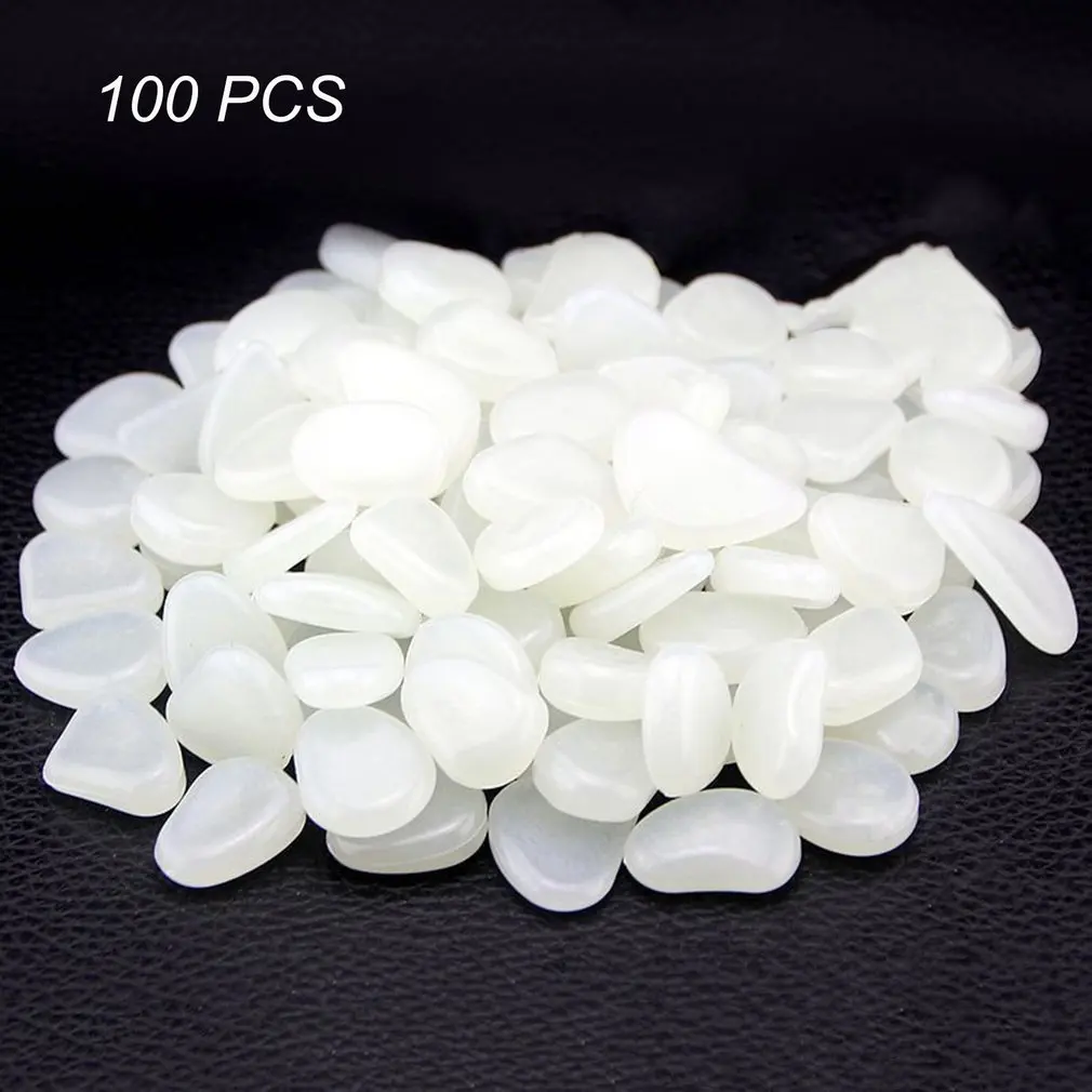 100pcs/pack Glow Pebbles Luminous Garden Stones Home Fish Tank Garden Decoration Luminous Glowing In The Dark Accessory for Gift