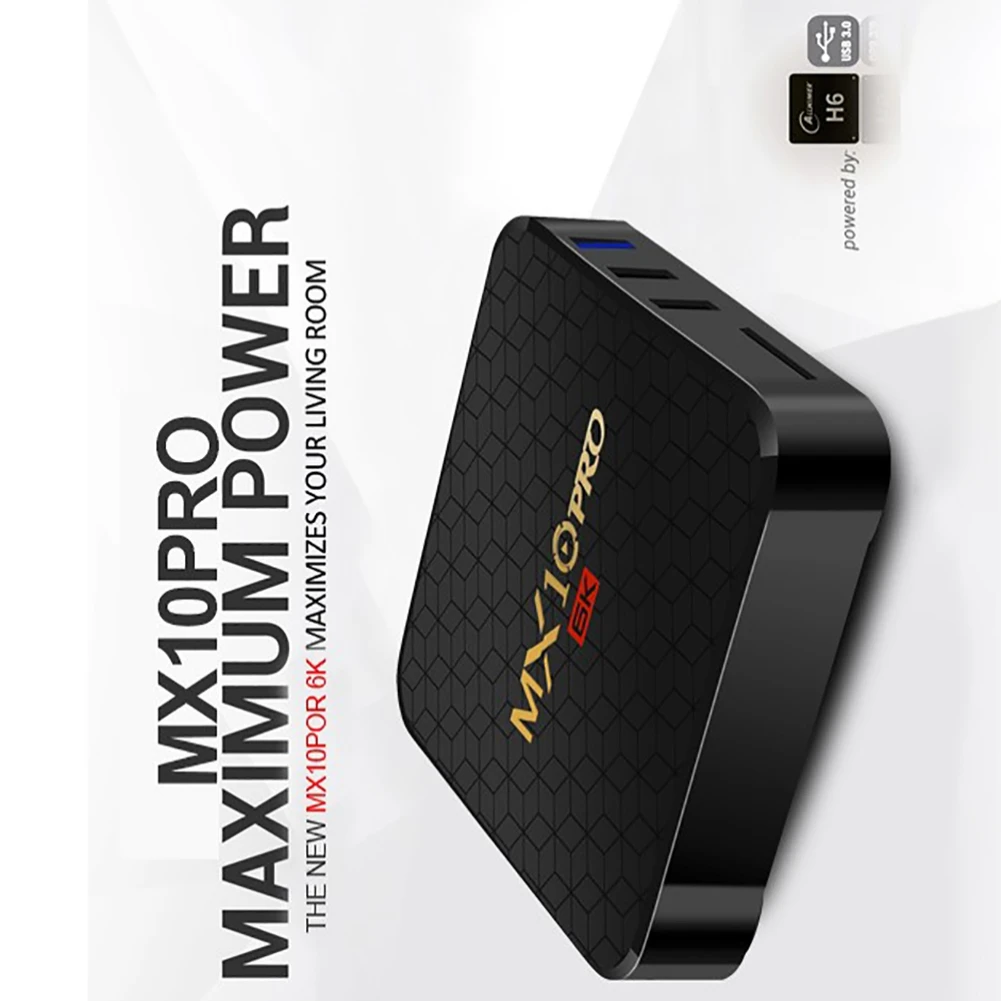 MX10 PRO ТВ приставка Android 9,0 Allwinner H6 4G DDR3 32G EMMC rom телеприставка 6K 3D H.265 медиаплеер приставка ТВ приемник Play Store