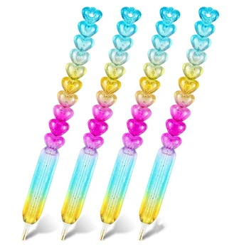 

4 Pack Diamond Painting Drill Pen Heart-Shaped Point Drill Pen Cute 5D Diamond Painting Tool for Nail Art DIY Decoration