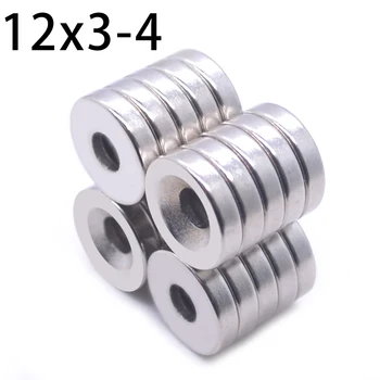 

10/20/50Pcs Neodymium Magnet 12mm x 3mm Hole 4mm N35 NdFeB Round Super Powerful Strong Permanent Magnetic imanes Disc 12x3Hole 4