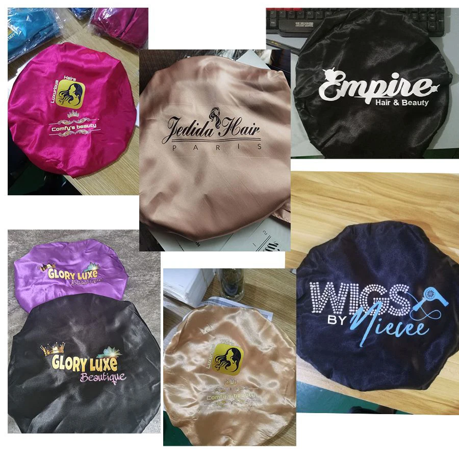 여성용 새틴 보닛 헤드 커버, 옐로우 와인 색상, 탄성 더블 레이어 실크 슬리핑 헤드 커버, 라인 헤어 랩, 긴 곱슬 머리