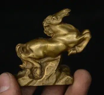 

Collect Folk Chinese Bronze Copper Feng shui 12 Zodiac Year Animal Horse Statue