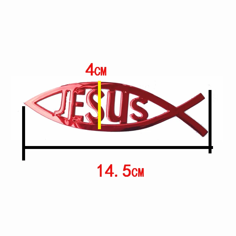 3d стикер для автомобиля Jesus fish мягкая хромированная эмблема из ПВХ украшение