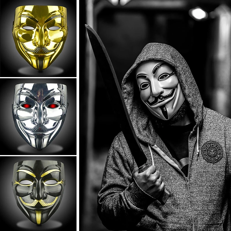 1 шт. 4 стиля Хэллоуин Вечерние Маски V для Вендетта маска Anonymous Guy Fawkes необычный аксессуар для костюма для взрослых косплей маски для вечеринки, B
