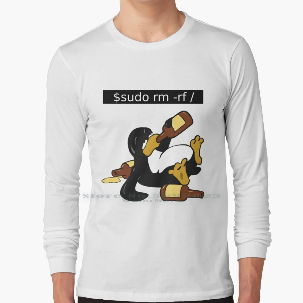 Забавные Linux Command-забавные рубашки Tux футболка с длинным рукавом 100% Чистый хлопок