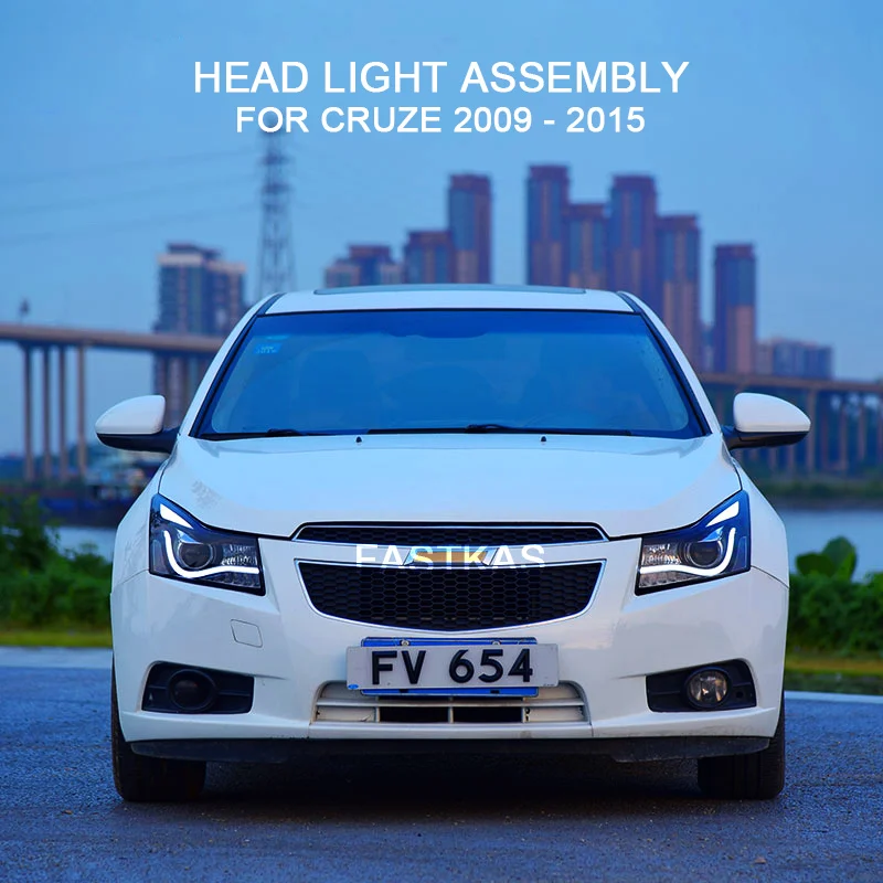 1 Pair Headlight Assembly for Chevrolet Cruze 2009- Left and Right with LED DRL Running Light Turning Signal