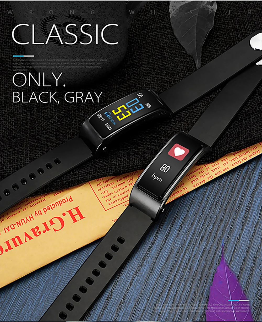 Y3 Plus Band Smart Watch Wireless Bluetooth Earphone Health Tracker Pedometer Fitness Bracelet Wristband Headset For Android iOS