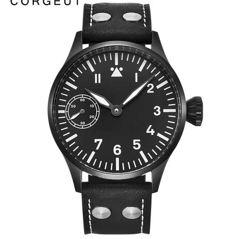 

Men's manual winding mechanical watch small seconds luminous waterproof 44MM KGT77