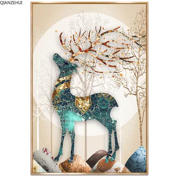 

DIY 5D Diamond Painting Deer Cross Stitch Crystal Rhinestone Embroidery Pictures Arts Craft for Home Wall Decor Gift Christmas