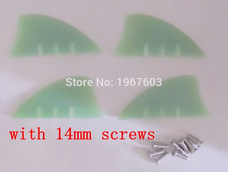 with 14mm screws Двухконцевые плавники для кайтсерфинга плавники для серфборда Quad Set - Цвет: with 14mm screws