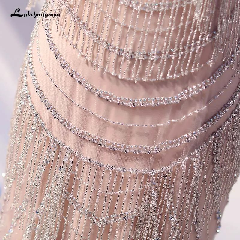 Lakshmigown роскошные стразы Длинные Русалка Вечерние платья блестящее Бисероплетение вечерних платьев женское торжественное платье vestidos largos