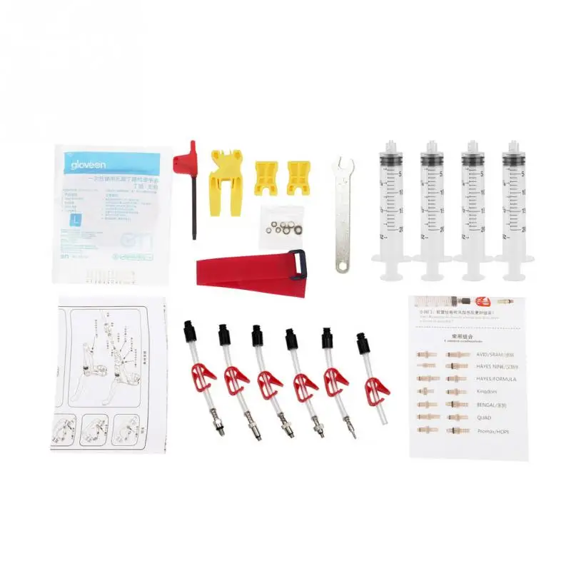 

Mountain Bike Bicycle Disc Hydraulic Brake Bleed Kit Minerial Oil Fluid Tools Set for SRAM AVID HAYES DOT Bicycle Repair Tools