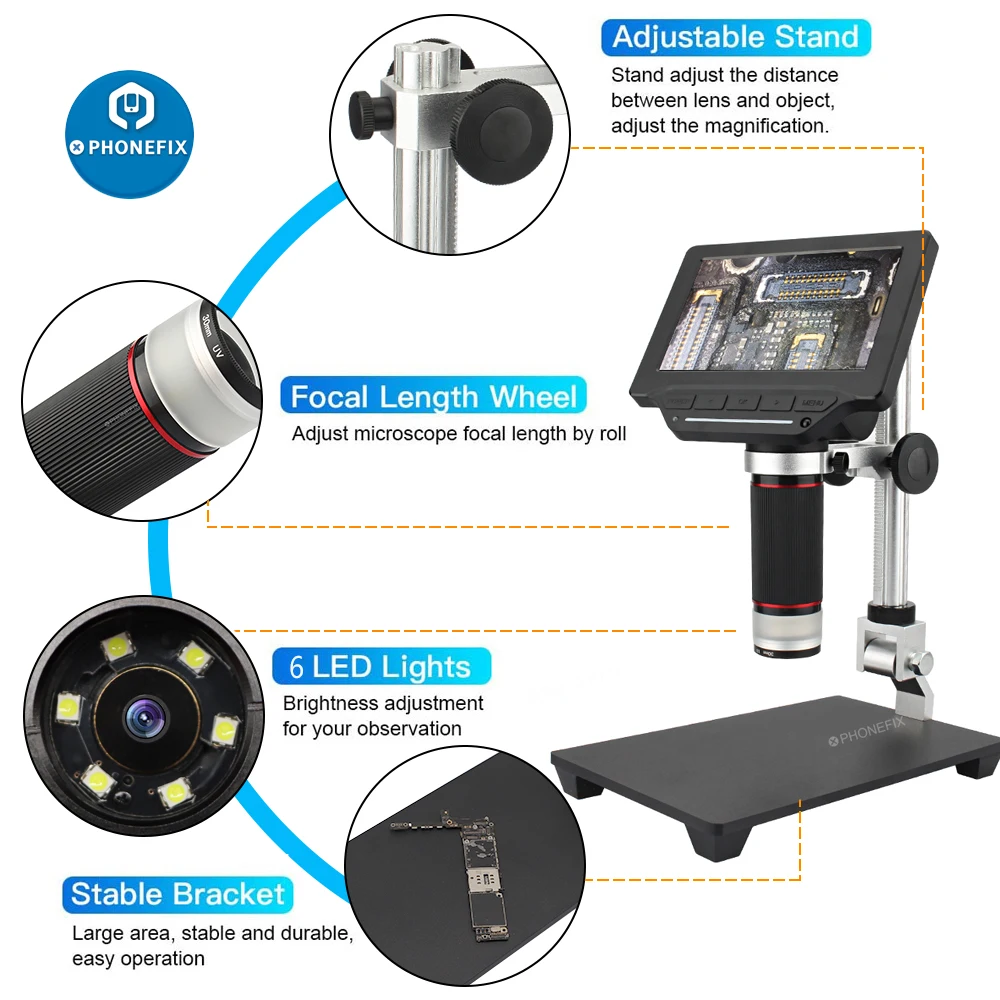 

Цифровой USB-микроскоп с ЖК-дисплеем, 5,0 x дюйма