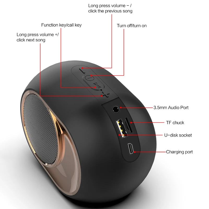 Беспроводной Bluetooth динамик аудио 5 0 двойной звуковой БЛОК Поддержка HD громкой